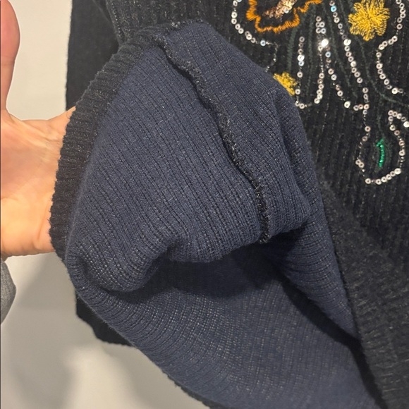 Zara Navy Sweater with Colorful Embroidery - Picture 7 of 11